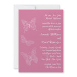 Filigree Butterfly Wedding Invitation in Pink
