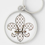 Filigree Fleur de Lis Customizable Keychain
