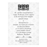 Filigree Ornament Black Damask Wedding invitations