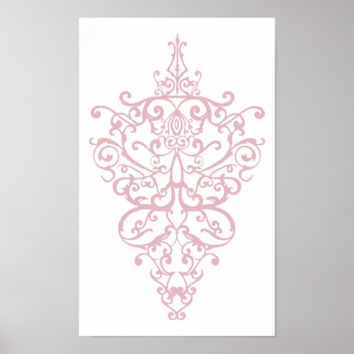 filigree pink posters