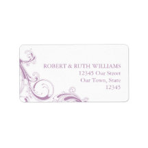 Filigree Swirl Violet Address Label