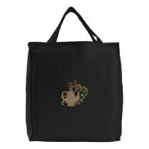Filigree Teapot Embroidered Bag