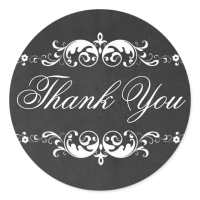 Filigree Thank You Sticker/Seal