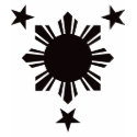 Filipino Basic Sun and Stars - Black shirt