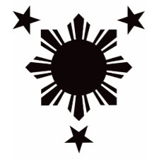Filipino Basic Sun and Stars - Black shirt