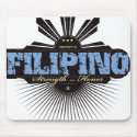 Filipino Strength and Honor - Blue mousepads