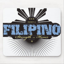 Filipino Strength and Honor - Blue mousepads