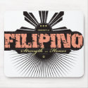 Filipino Strength and Honor - Red mousepads