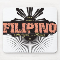 Filipino Strength and Honor - Red mousepads