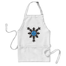 Filipino Sun and Stars Face - Black and Blue aprons by visualnewbie Filipino Sun and Stars Face - Black and Blue aprons