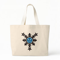 Filipino Sun and Stars Face - Black and Blue bags