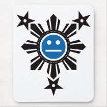 Filipino Sun and Stars Face - Black and Blue mousepads by visualnewbie Filipino Sun and Stars Face - Black and Blue mousepads