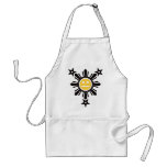 Filipino Sun and Stars Face - Black and Yellow aprons