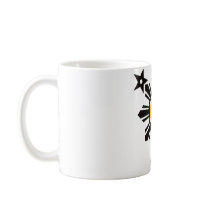 Filipino Sun and Stars Face - Black and Yellow mugs