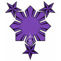 Filipino Sun and Stars Polo Shirt Purple by Emenence Filipino Sun and Stars Polo Shirt Purple