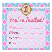 Fill-In Cute Retro Kitty Custom Blank - Custom Announcements
