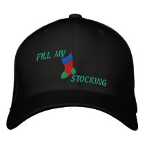 "FILL MY STOCKING" Men's Christmas Cap embroidered hats by OurSouthernCharm "FILL MY STOCKING" Men's Christmas Cap embroidered hats