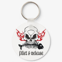 Fillet & Release Skull keychains by FishNHuntObsessions Fillet & Release Skull keychains