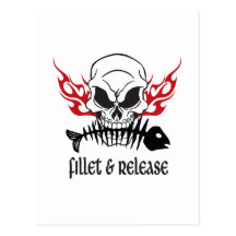 Fillet & Release Skull Postcards