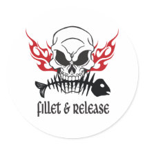 Fillet & Release Skull stickers