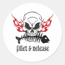 Fillet & Release Skull Stickers