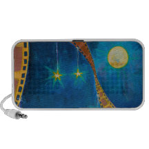 Film buff movie lover art night sky painting moon travel speakers