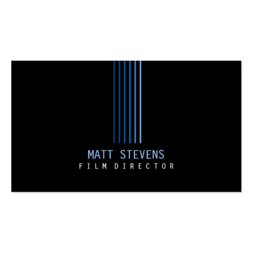 Film Director Business Card Blue Beams (front side)