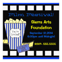 Film Festival-Popcorn Invitation