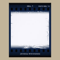 Film Flat Note Card (blue) invitations