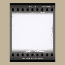 Film Flat Note Card (grey) invitations