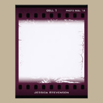 Film Flat Note Card (purple) invitations