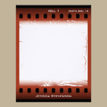 Film Flat Note Card (rust) invitations