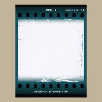 Film Flat Note Card (teal) invitations