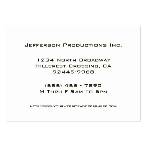 Film Noir Grunge Style Large Company Business Card (back side)