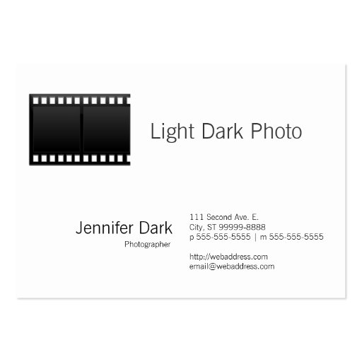 Film Photo Photographer Business Card Templates (front side)