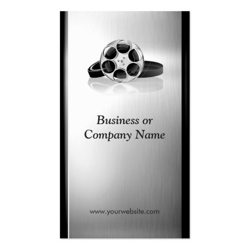 Film Producer - Brushed Stainless Steel Metal Business Card (back side)