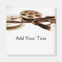 Film Reel in Sepia Tones Background Magnets