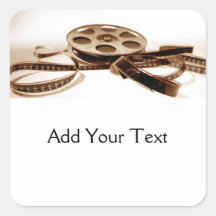 Film Reel in Sepia Tones Background Stickers