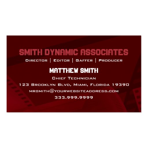 Film Spring Red Business Card