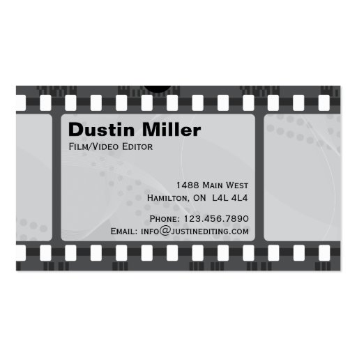 Film Strip - Black Business Card Templates