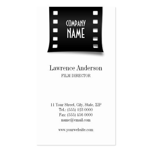 Film Strip business card (front side)