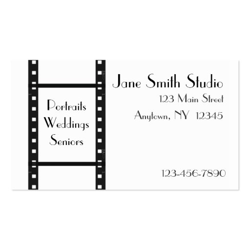 Film Strip Business Card (front side)