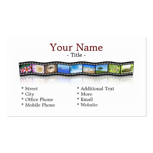 Film strip business card template
