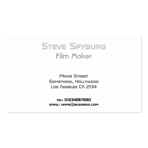 Film Studio 3d Clapperboard Business Card Templates (back side)