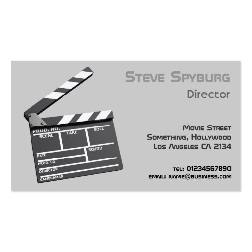 Film Studio 3d Clapperboard Business Card Templates (front side)