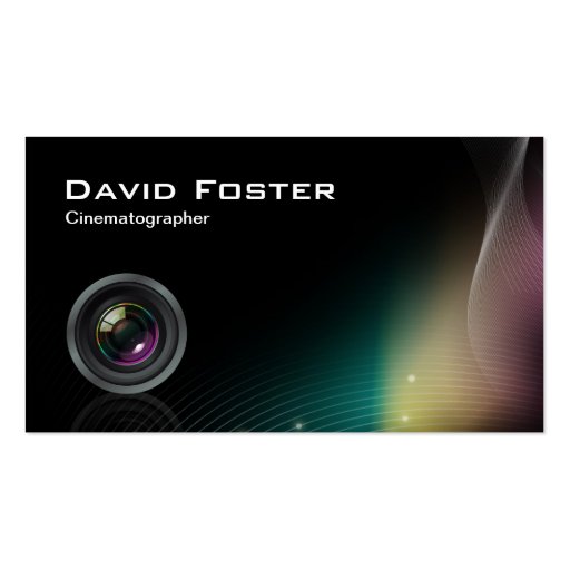 Film TV Photographer Cinematographer Business Card Template (front side)