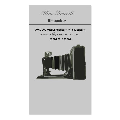 Filmaker Simple Vertical   Design Business Cards