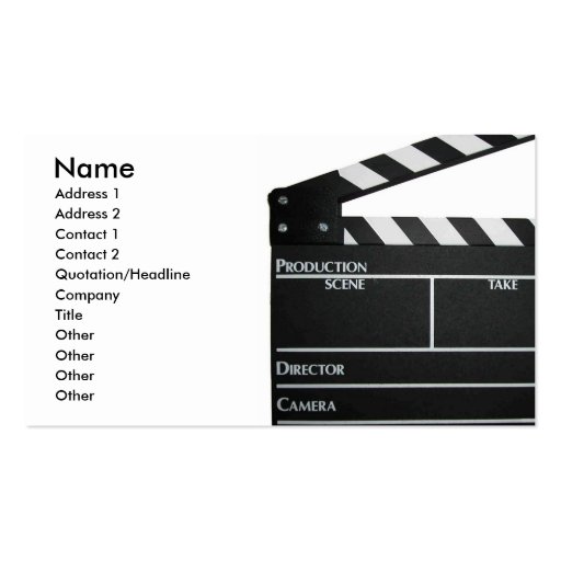Filmmaker Film director producer business card (front side)