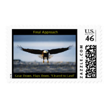 Final Approach Bald Eagle Medium Postage Stamp