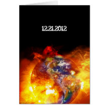 Final ardiente de la apocalipsis del mundo felicitación